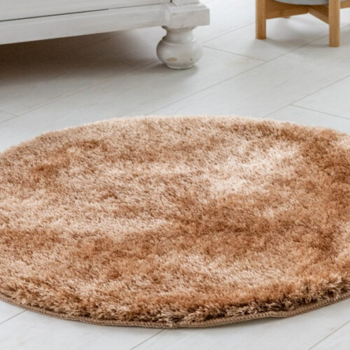 Shaggy szőnyeg Crystal plüss (Camel) Kerek 80cm Sötét Bézs