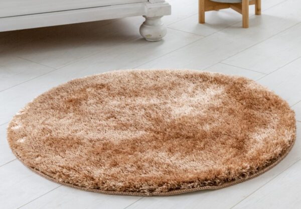 Shaggy szőnyeg Crystal plüss (Camel) Kerek 80cm Sötét Bézs