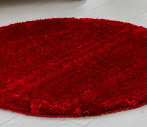 Shaggy szőnyeg Crystal plüss (Red) Kerek 80cm Piros