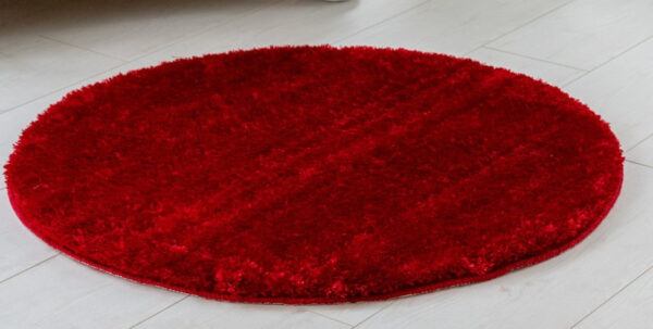 Shaggy szőnyeg Crystal plüss (Red) Kerek 80cm Piros